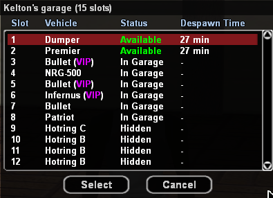 Masinile din garaj pe /v